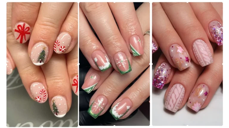 19 Christmas Festive Short Nail Ideas
